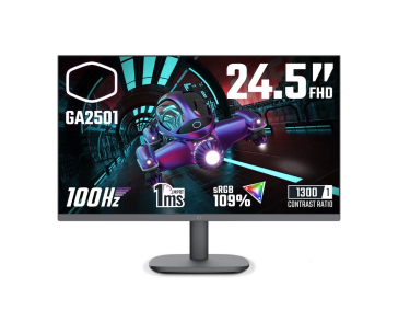 Cooler Master LCD - 24.5", 1920x1080, 100Hz, 1300:1, 250cd/m2, 1ms, 1xHDMI, 1xVGA, IPS