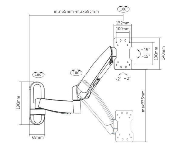 Polohovatelný držák Tv monitoru Fiber Mounts FINE1