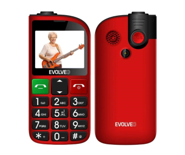 EVOLVEO Mobilní telefon pro seniory s nabíjecím stojánkem EasyPhone FL, červená