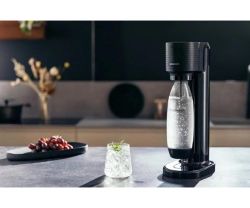 BAZAR - SodaStream Gaia Titan výrobník sody, mechanický, 1l láhev SodaStream Fuse, bombička s CO2, černý - Poškozený oba