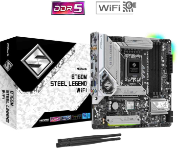 BAZAR - ASRock MB Sc LGA1700 B760M STEEL LEGEND WIFI, Intel B760, 4xDDR5, 1xDP, 1xHDMI, WI-FI, mATX - Po opravě (Bez pří