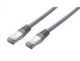 C-TECH kabel patchcord Cat5e, FTP, šedý, 1m