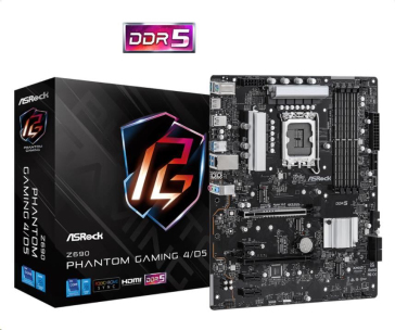 BAZAR - ASRock MB Sc LGA1700 Z690 Phantom Gaming 4/D5, Intel Z690, 4xDDR5, 1xHDMI - Po opravě (Bez příšlušenství)