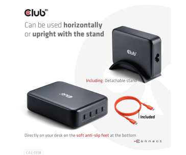 Club3D cestovní nabíječka 240W GaN technologie, 4xUSB-C, PPS + PD 3.1 Support