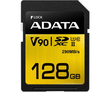 ADATA SDXC karta 128GB UHS-II U3 Class 10, Premier One (R: 290MB / W: 260MB)