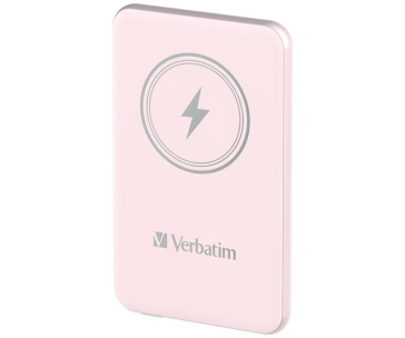 VERBATIM Powerbanka Charge 'n' Go, Magnetická, 5000 mAh, USB-C, Růžová