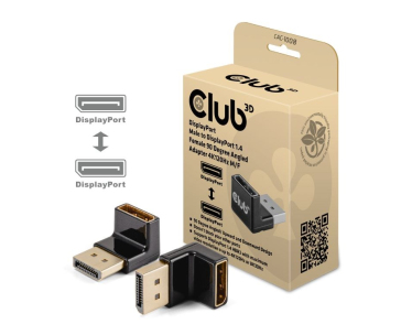 Club3D Adaptér DisplayPort na DisplayPort 1.4, 4K120Hz, 8K30Hz, 90°