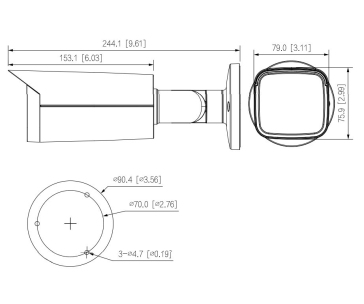 Dahua IPC-HFW5442T-ASE-0360B, IP kamera, 4MPx, 1/1.8" CMOS, objektiv 3,6 mm, IR<50, IP67, IK10