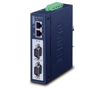 PLANET IMG-2200T Průmyslová brána, MODBUS, 2x RS-232/422/485 na IP, 2x RJ-45 10/100Base-TX, -40 až +75°C, DC12-48V, IP30