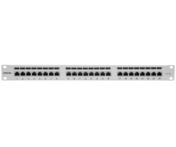 Intellinet Patch panel 24 port Cat6A, stíněný FTP, šedý