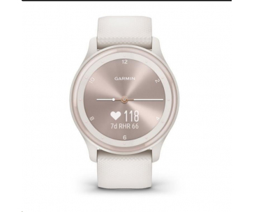 Garmin vívomove Sport pouzdro Ivory, silikonový řemínek Peach Gold