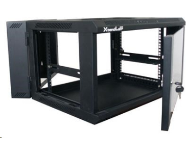 XtendLan 19" dvoudílný nástěnný rozvaděč 22U 600x550, nosnost 60 kg, skleněné dveře, svařovaný,černý