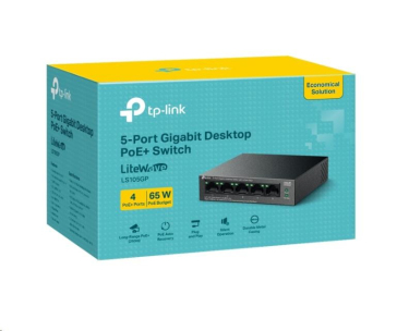 TP-Link LiteWave switch LS105GP (5xGbE, 4xPoE+, 65W, fanless)