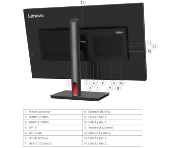 LENOVO LCD P27pz-30 - 27",IPS,matný,16:9,3840x2160,650cd,4ms/6ms,1000:1,USB-C,RJ-45,HDMI,,DP,VESA,Pivot