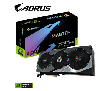 GIGABYTE VGA NVIDIA GeForce RTX 4070 SUPER AORUS MASTER OC 12G, 12G GDDR6X, 3xDP, 1xHDMI