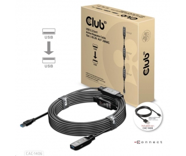 Club3D Kabel USB 3.2 Gen1 Active Repeater Cable M/F 28AWG, 15m