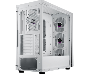 Cooler Master case MasterBox 600, bez zdroje, 3x 140mm ARGB Fan, 1x 120mm ARGB Fan, bílá