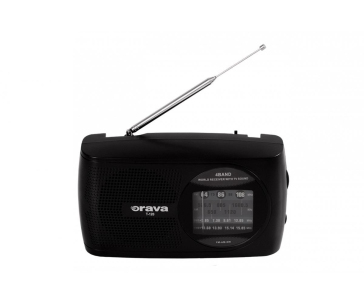 Orava T-120 B přenosný rádio přijímač, 1 W, výstup na sluchátka, AM & FM rádio, anténa, černá