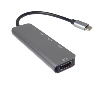 PremiumCord Adaptér USB-C na HDMI + USB3.0 + 2x USB2.0 + PD(power delivery)