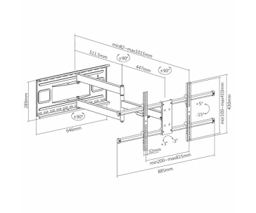 Nejdelší televizní držák Fiber Mounts Big1