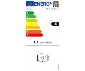 HP LCD E22 G5 21.5" 1920x1080, IPS w/LED micro-edge, jas 250 cd/m2, 1000:1, 5 ms g/g, DP 1.2, HDMI 1.4, 4xUSB3.2