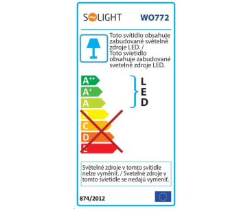 Solight LED solární osvětlení se senzorem, 8W, 600lm, Li-on, černá