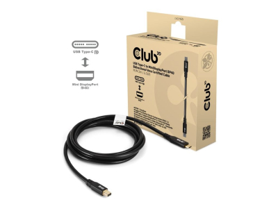 Club3D Kabel USB-C na MiniDisplayPort 2.1, 8K30Hz, DSC1.2, UHBR10, 2m