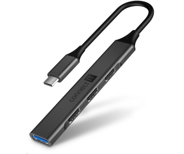 CONNECT IT USB-C hub, (1xUSB-A 3.0, 3xUSB-A 2.0), externí, antracitová