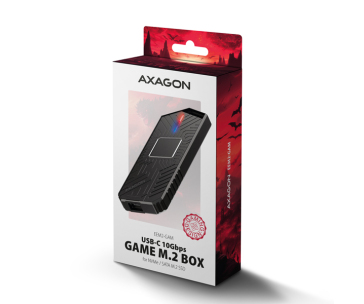 AXAGON EEM2-GAM, USB-C 10Gbps - NVMe & SATA SSD GAME M.2 box, bezšroubkový