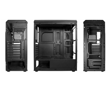 VeinX case Mars MAR01A Mid Tower, bez zdroje, 3xUSB, průhledná bočnice, 4xARGB Fan 120mm, černá