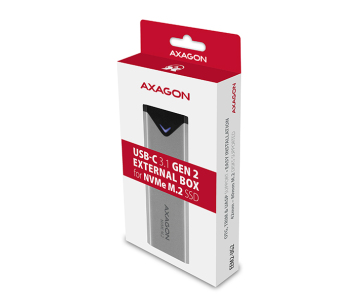 Bazar - AXAGON EEM2-UG2, USB-C 3.2 Gen 2 - M.2 NVMe SSD kovový box, délka 42 až 80 mm, z opravy