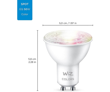 PHILIPS WiZ Wi-Fi BLE 50W GU10 - stmívatelná, nastavitelná teplota barev, barevná