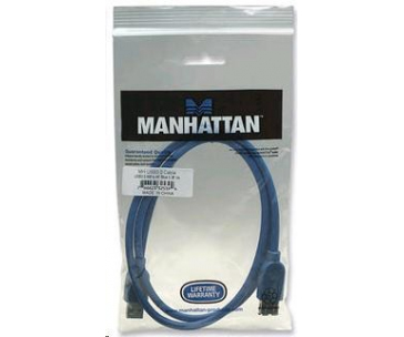 MANHATTAN Kabel USB 3.0 A-A prodlužovací 1m, modrý