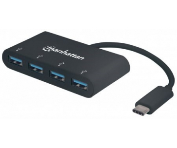 MANHATTAN USB 3.1 Gen 1 Type-C Hub, 4 Type-A Ports, Bus Power