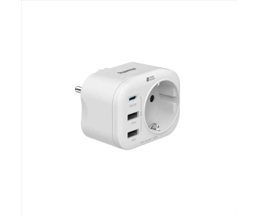 Hama zásuvková USB nabíječka, 1x el. zásuvka, 1x USB-C PD, 2x USB-A, 20 W