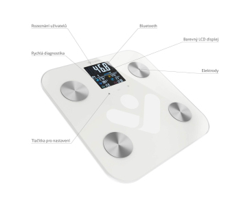 BAZAR - TrueLife FitScale W7 BT - Bioelektrická impedanční bluetooth váha - bílá - Rozbaleno (Komplet)