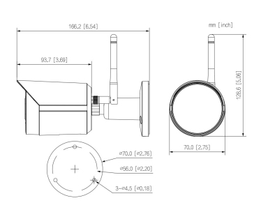 Dahua IPC-HFW1230DS-SAW-0360B, infračervená síťová kamera Wi-Fi Bullet, 2Mpx, 1/3" CMOS, objektiv 3,6 mm ,IR<30, IP67