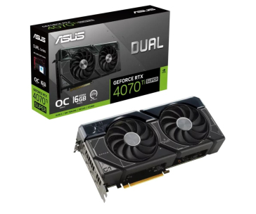 ASUS VGA NVIDIA GeForce RTX 4070 Ti SUPER DUAL OC 16G, 16G GDDR6X, 3xDP, 1xHDMI