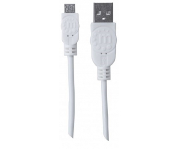 MANHATTAN Kabel propojovací USB 2.0  A Male / Micro-B Male, 1m, bílý