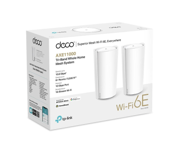 TP-Link Deco XE200(2-pack) WiFi6E Mesh (AXE11000,2,4GHz/5GHz/6GHz,1x10GbELAN/WAN,2xGbELAN/WAN)