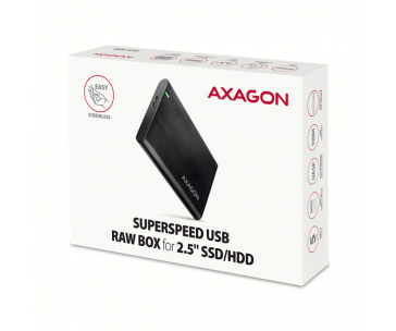 AXAGON EE25-A6M, USB 3.2 Gen 1 - SATA 6G 2.5" kovový RAW box, bezšroubkový