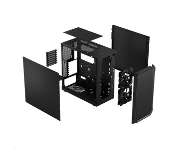 FRACTAL DESIGN skříň Focus 2 Black Solid, 2x USB 3.0, bez zdroje, mATX