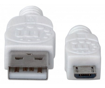 MANHATTAN Kabel propojovací USB 2.0  A Male / Micro-B Male, 1m, bílý