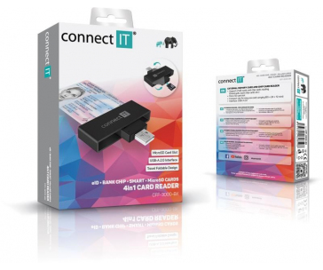 CONNECT IT USB čtečka eObčanek a čipových karet, černá