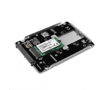 AXAGON RSS-M2SD, SATA - M.2 SATA SSD, interní 2.5" ALU box, stříbrný