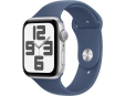 Apple Watch SE (2024) GPS 44mm Silver Aluminium Case with Denim Sport Band - S/M