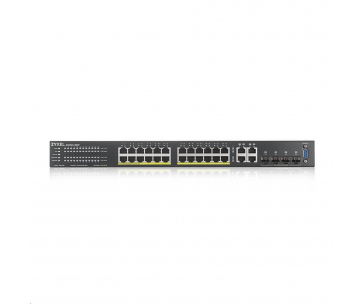 Zyxel GS2220-28HP 28-port L2 Managed Gigabit PoE Switch, 24x gigabit RJ45, 4x gigabit RJ45/SFP, PoE 375 W