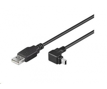 PREMIUMCORD Kabel USB 2.0 A-Mini B (5pin) propojovací, úhlový 1,8m