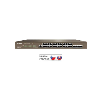 Tenda TEG5328P-24-410W - L3 managed Gigabit PoE AT Switch, 24x PoE AF/AT 10/100/1000Mbps, 4xSFP 1Gbps