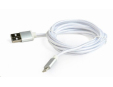 GEMBIRD Kabel USB 2.0 Lightning (IP5 a vyšší) nabíjecí a synchronizační kabel, opletený, 1,8m, stříbrný, blis